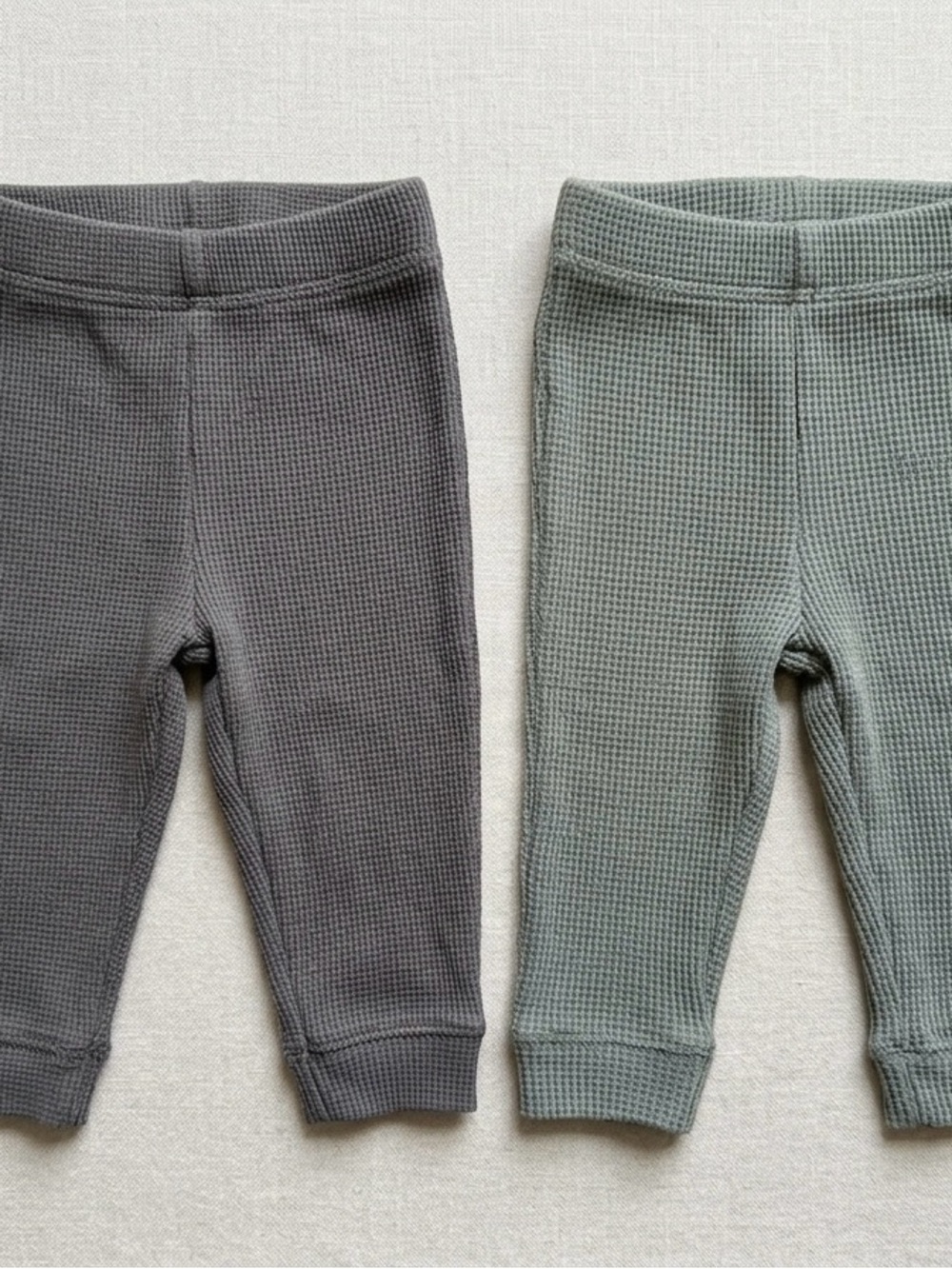 Little Planet Organic Waffle Knit Baby Pants – Set of 2 (Size 9M)